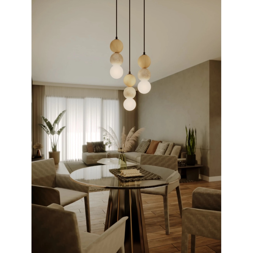 MAXLIGHT P0664 - Подвесной светильник на тросе ALICE 1xG9/7W/230V Ø 10 см черный/бежевый