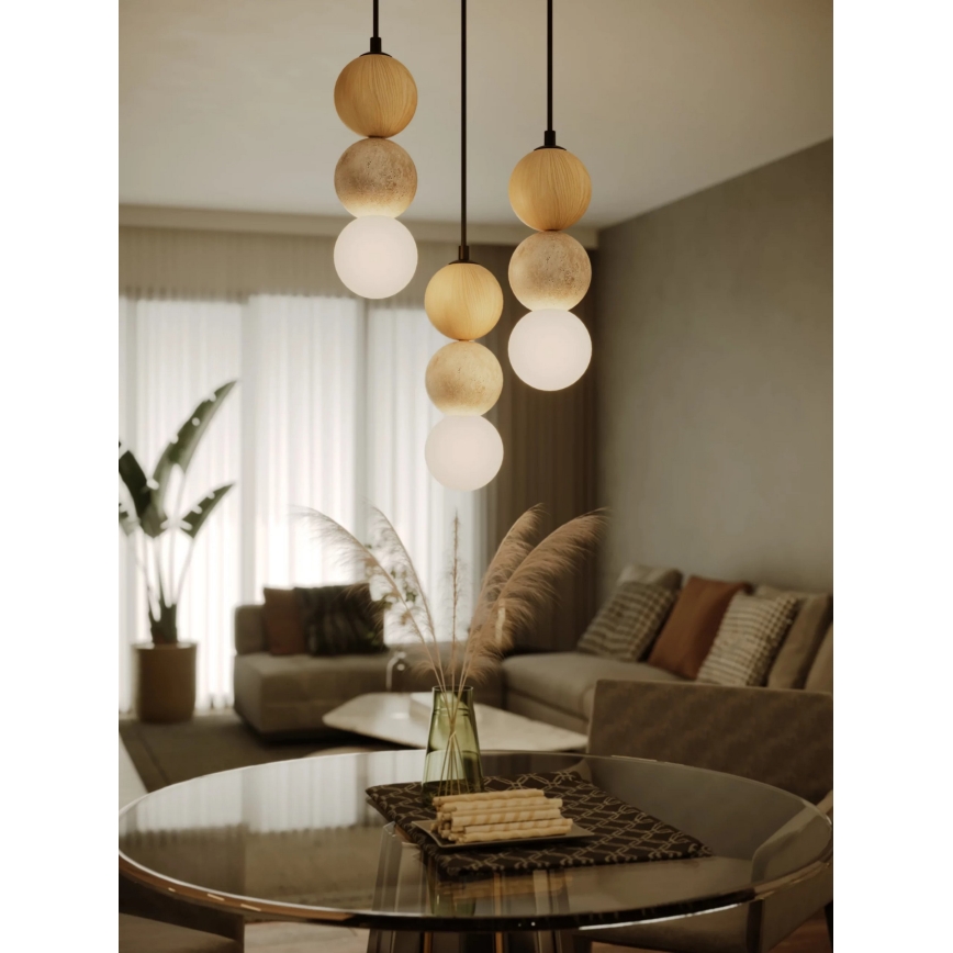 MAXLIGHT P0664 - Подвесной светильник на тросе ALICE 1xG9/7W/230V Ø 10 см черный/бежевый