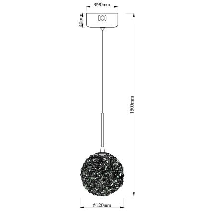 MAXLIGHT P0679 - Люстра на тросі RITA 1xG9/5W/230V, діаметр 12 см, золота
