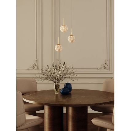 MAXLIGHT P0679 - Подвесная люстра RITA на тросовом подвесе 1xG9/5W/230V, диам. 12 см, золотая