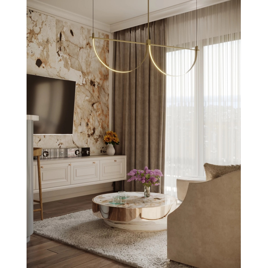 MAXLIGHT P0689 - LED-люстра на тросе VICTORIA LED/40W/230V CRI 90 золотая