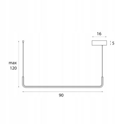 MAXLIGHT PO644 - LED-люстра на тросі URUS LED/17W/230V чорна