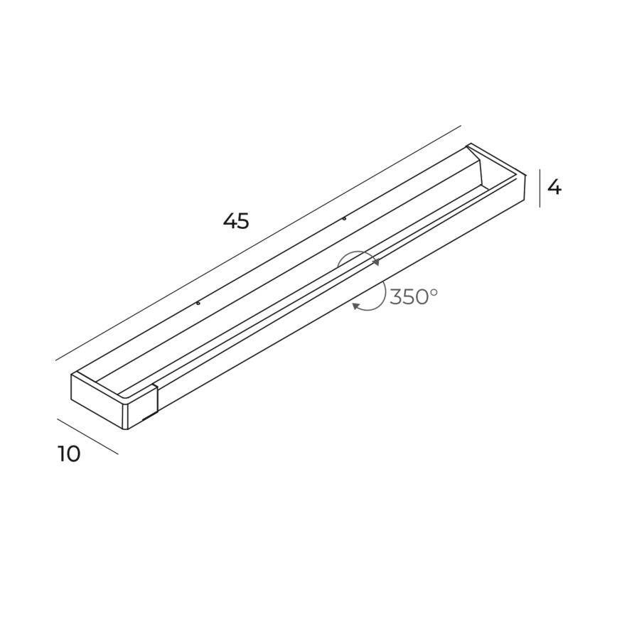 MAXLIGHT W0307 - LED Настінний світильник для ванної кімнати FLINK LED/12W/230V 45 cm IP44 чорний