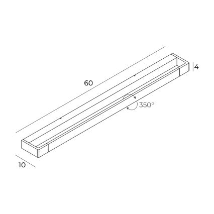 MAXLIGHT W0309 - LED Настінний світильник для ванної кімнати FLINK LED/18W/230V 60 cm IP44 чорний