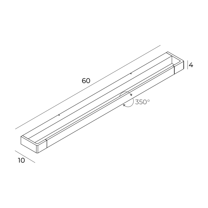 MAXLIGHT W0309 - LED Настінний світильник для ванної кімнати FLINK LED/18W/230V 60 cm IP44 чорний