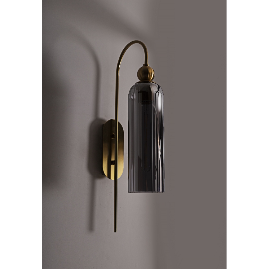 MAXLIGHT W0333 - Настінна лампа CAMPANILA 1xE27/40W/230V латунь/сірий