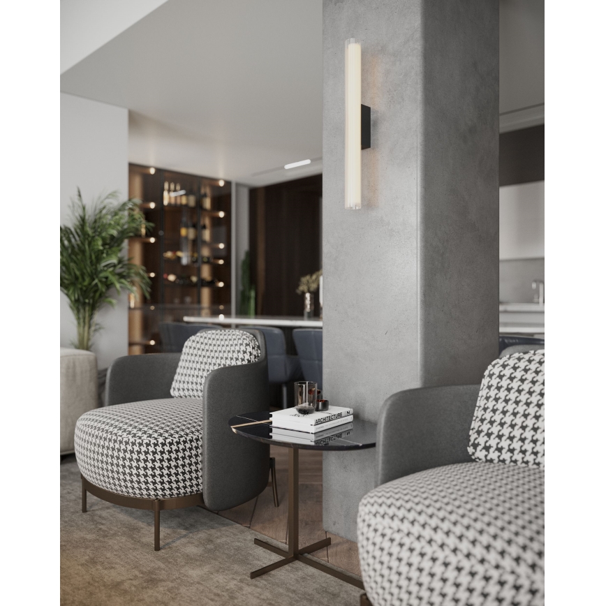 MAXLIGHT W0363 - LED Настінний світильник для ванної кімнати FAYETTE LED/6W/230V 31 cm IP44 чорний