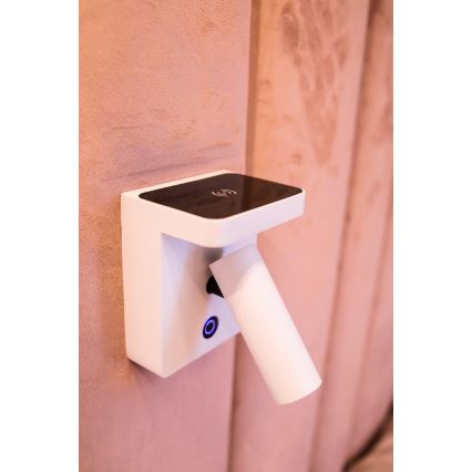 MAXLIGHT W0373 - Світлодіодний настінний точковий світильник з бездротовою зарядкою LOFER LED/7W/230V білий