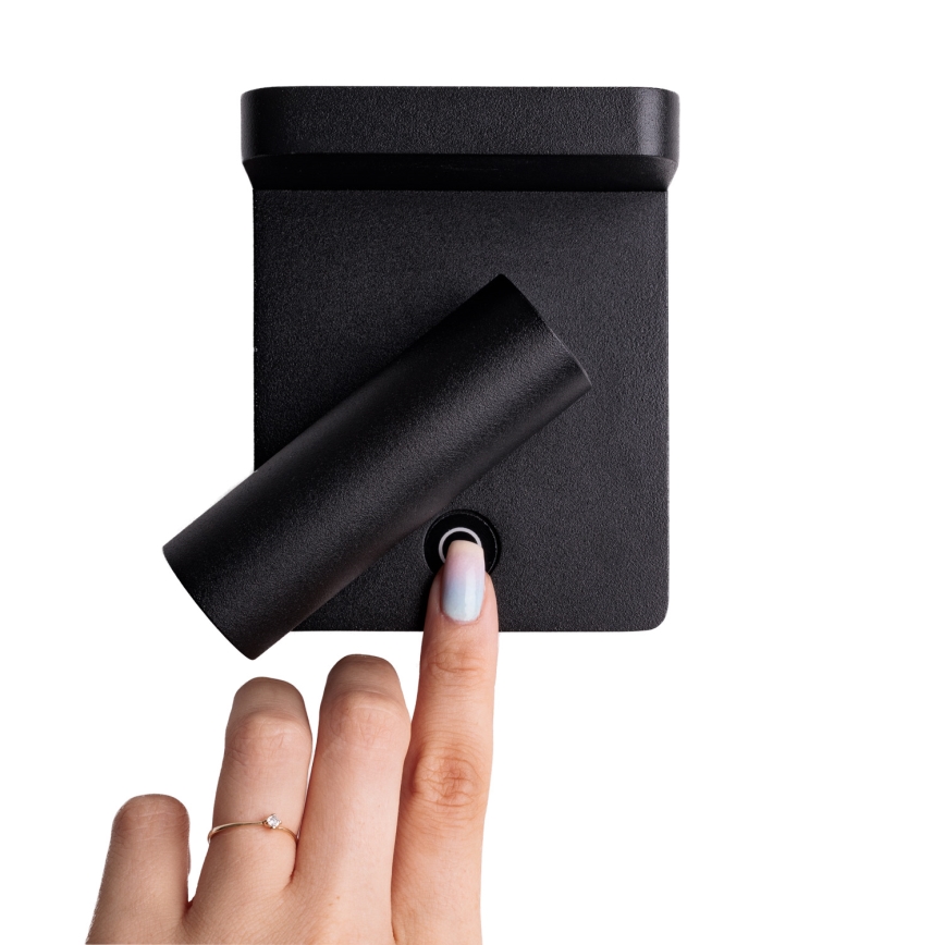 MAXLIGHT W0374 - Світлодіодний настінний точковий світильник з бездротовою зарядкою LOFER LED/7W/230V чорний