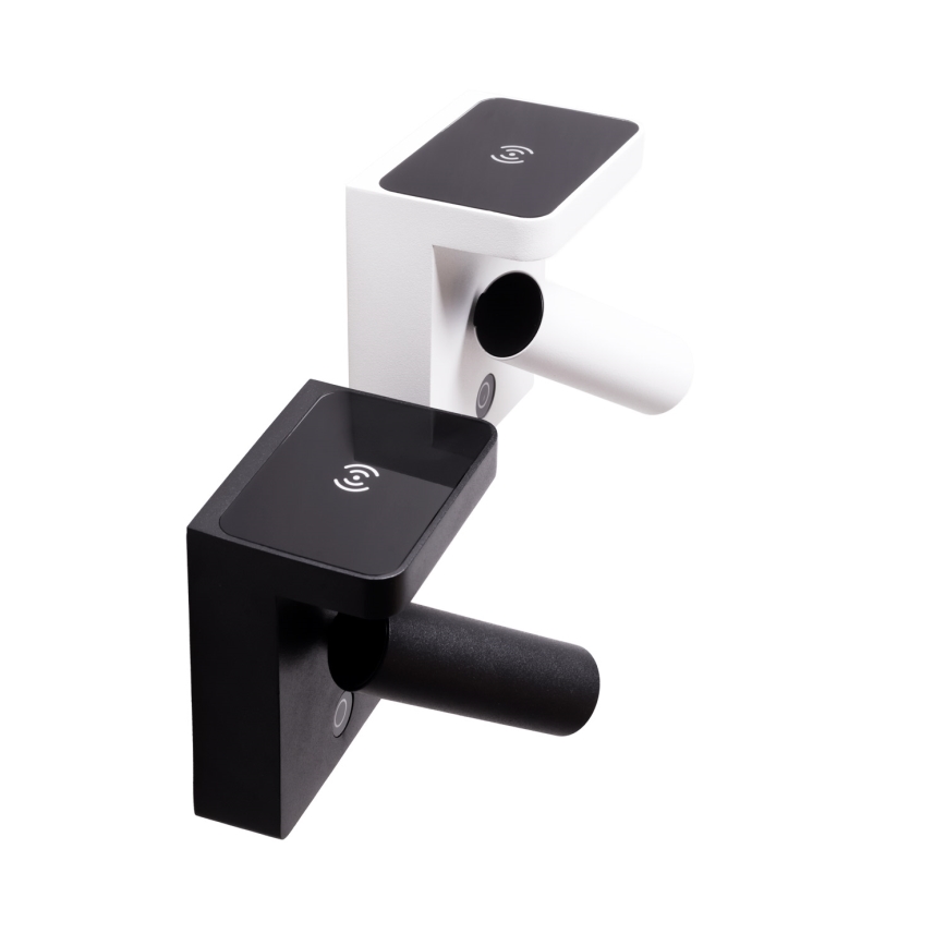 MAXLIGHT W0374 - Світлодіодний настінний точковий світильник з бездротовою зарядкою LOFER LED/7W/230V чорний