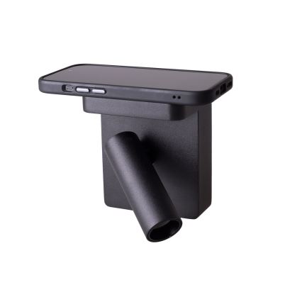 MAXLIGHT W0374 - Світлодіодний настінний точковий світильник з бездротовою зарядкою LOFER LED/7W/230V чорний