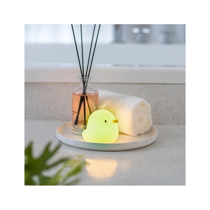 MegaLight - LED RGB Акумуляторна дитяча сенсорна лампа для ванни SWIMMY DUCK LED/5V IP67