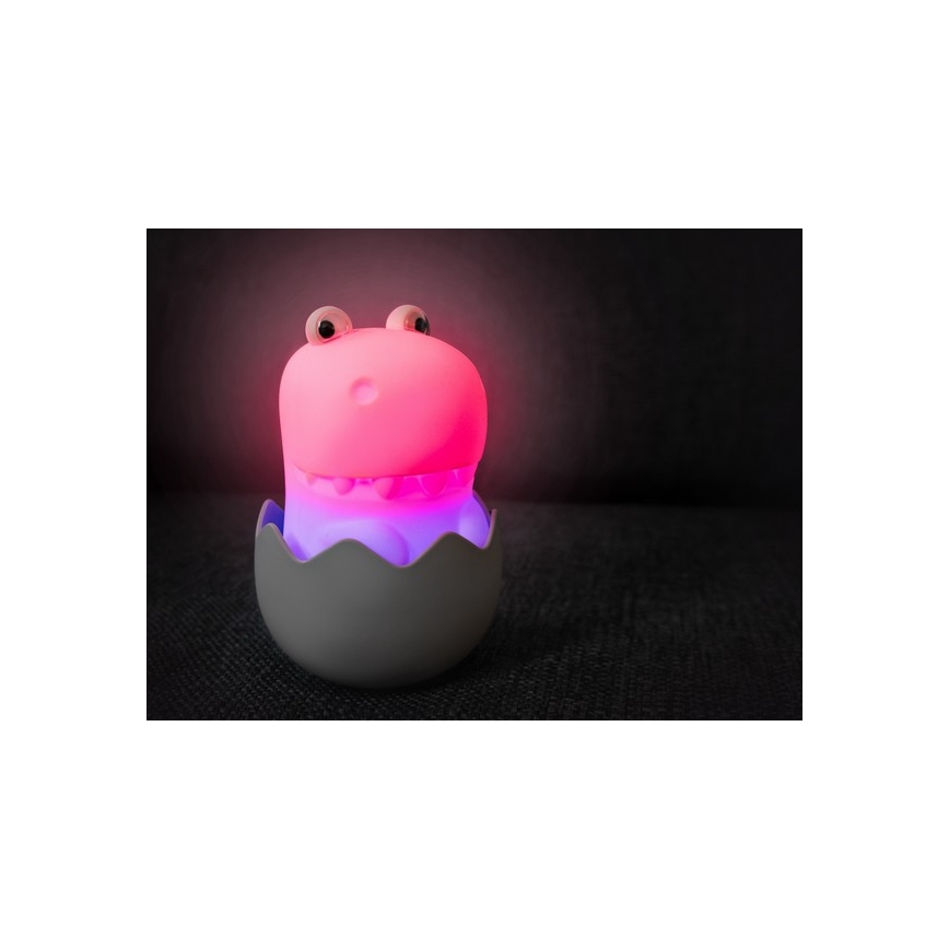 MegaLight - LED RGB Акумуляторна дитяча сенсорна лампа з регулюванням яскравості DIGGY DINO LED/5V