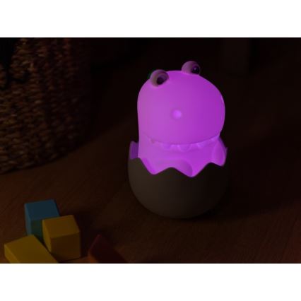 MegaLight - LED RGB Акумуляторна дитяча сенсорна лампа з регулюванням яскравості DIGGY DINO LED/5V