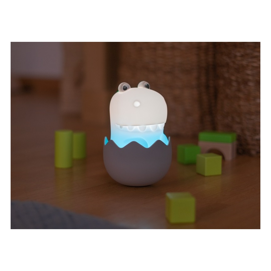 MegaLight - LED RGB Акумуляторна дитяча сенсорна лампа з регулюванням яскравості DIGGY DINO LED/5V