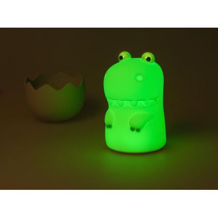 MegaLight - LED RGB Акумуляторна дитяча сенсорна лампа з регулюванням яскравості DIGGY DINO LED/5V