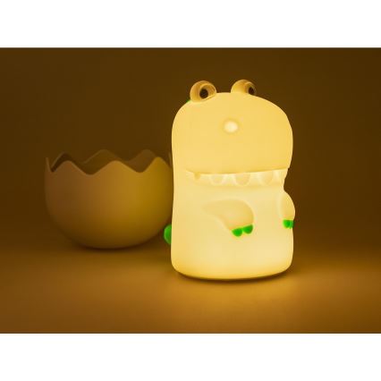 MegaLight - LED RGB Акумуляторна дитяча сенсорна лампа з регулюванням яскравості DIGGY DINO LED/5V