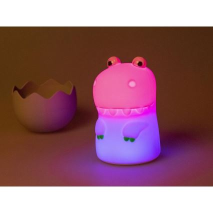 MegaLight - LED RGB Акумуляторна дитяча сенсорна лампа з регулюванням яскравості DIGGY DINO LED/5V