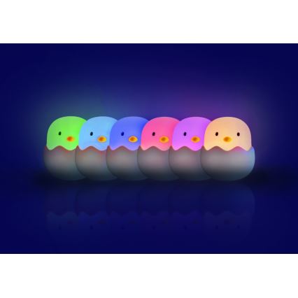MegaLight - LED RGB Акумуляторна дитяча сенсорна лампа з регулюванням яскравості EGGY EGG LED/5V
