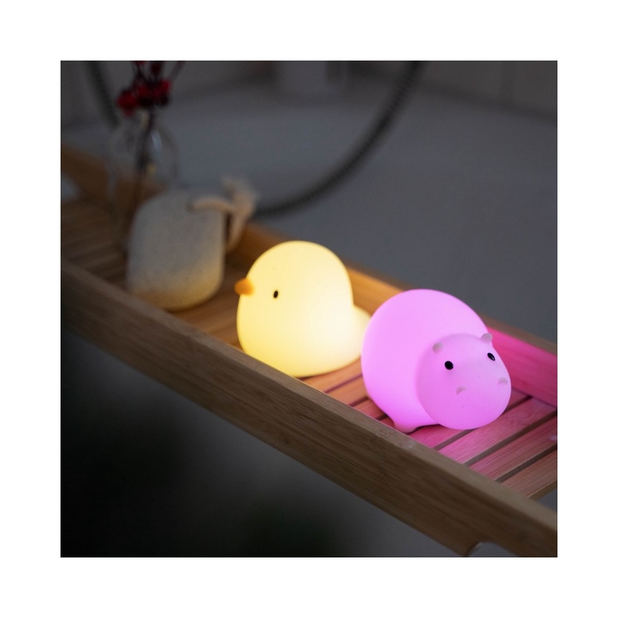MegaLight - LED RGB Акумуляторна дитяча сенсорна лампа для ванни SWIMMY DUCK LED/5V IP67