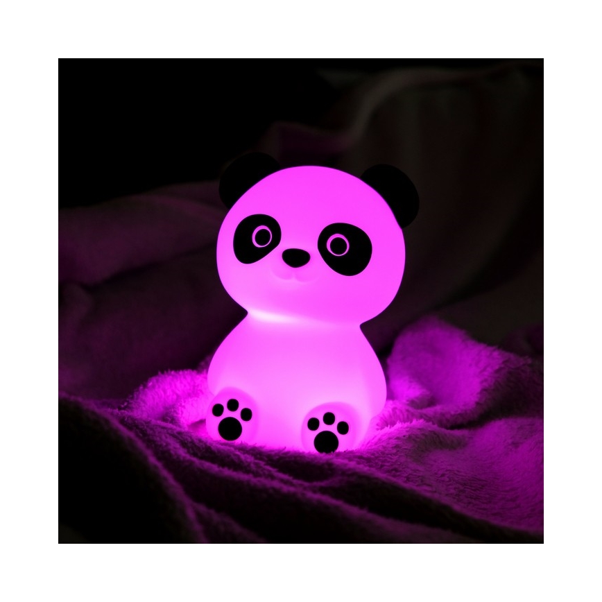 MegaLight - LED RGB Дитяча сенсорна лампа з регулюванням яскравості акумуляторна PADDY PANDA LED/5V