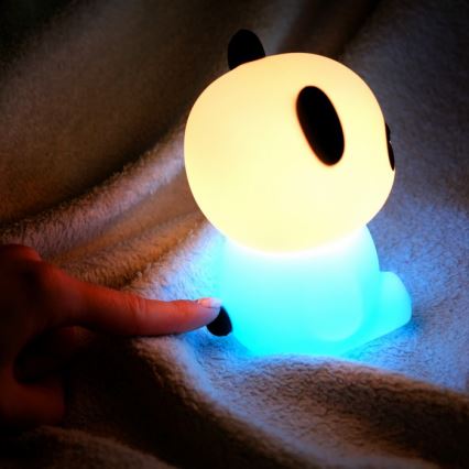 MegaLight - LED RGB Дитяча сенсорна лампа з регулюванням яскравості акумуляторна PADDY PANDA LED/5V