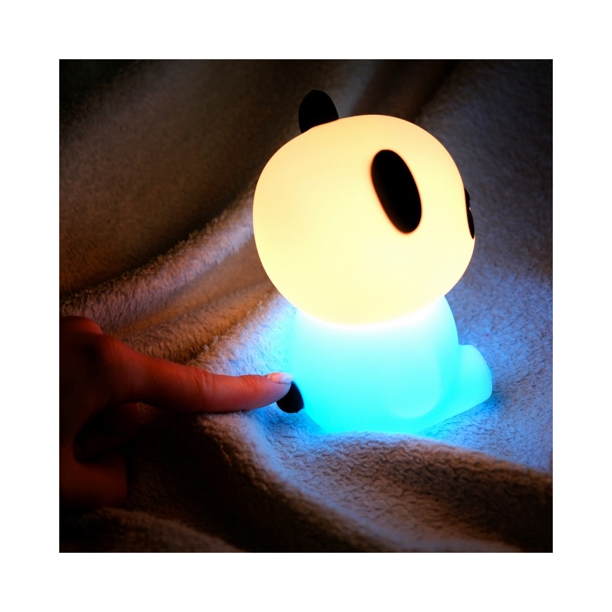 MegaLight - LED RGB Дитяча сенсорна лампа з регулюванням яскравості акумуляторна PADDY PANDA LED/5V
