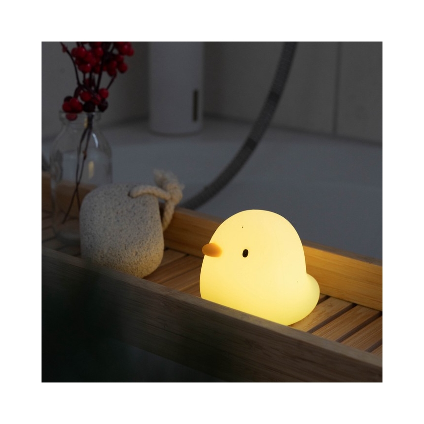 MegaLight - Светодиодная аккумуляторная детская сенсорная RGB-лампа для ванны SWIMMY DUCK LED/5V IP67