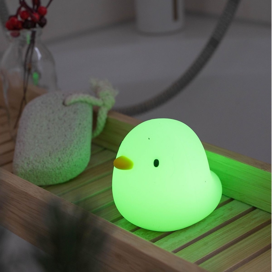 MegaLight - Светодиодная аккумуляторная детская сенсорная RGB-лампа для ванны SWIMMY DUCK LED/5V IP67