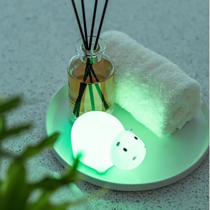 MegaLight - Светодиодная аккумуляторная детская сенсорная RGB-лампа для ванны SWIMMY HIPPO LED/5V IP67