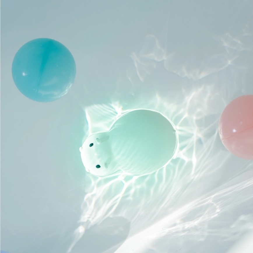 MegaLight - Светодиодная аккумуляторная детская сенсорная RGB-лампа для ванны SWIMMY HIPPO LED/5V IP67