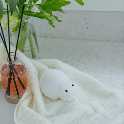 MegaLight - Светодиодная аккумуляторная детская сенсорная RGB-лампа для ванны SWIMMY HIPPO LED/5V IP67