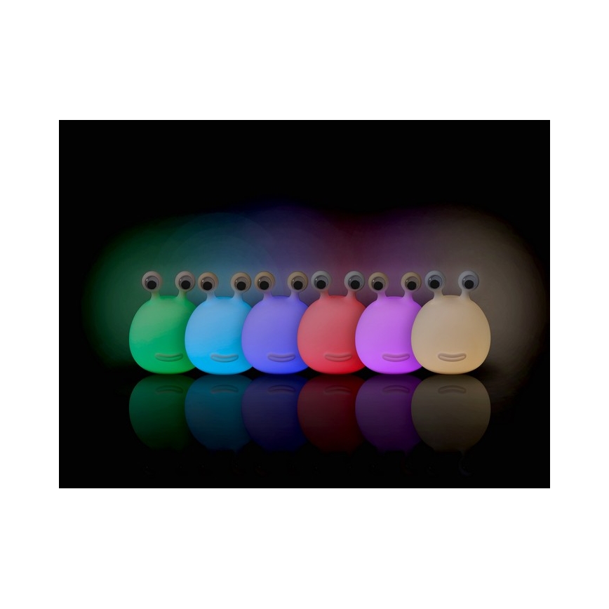 MegaLight - Светодиодная аккумуляторная детская сенсорная RGB-лампа с регулированием яркости MOMO MOON LED/5V