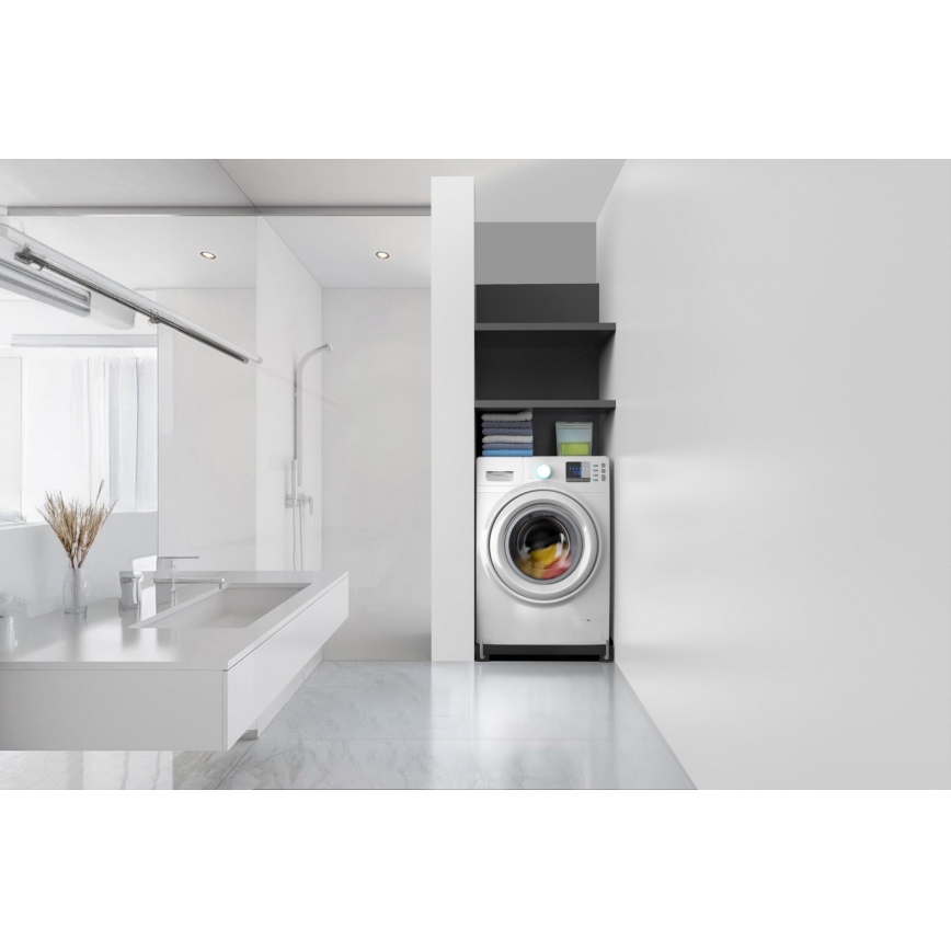 Meliconi 656168 - Антивібраційна підкладка під пральну машину з висувними коліщатками, 47 см, чорна