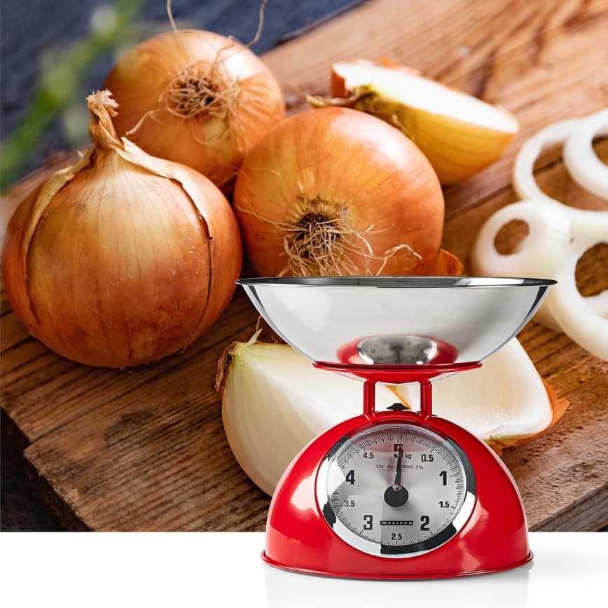 Melissa - Ретро красные кухонные весы с чашей