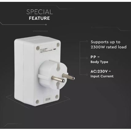 Мережевий розгалужувач 4x2,5A/230V