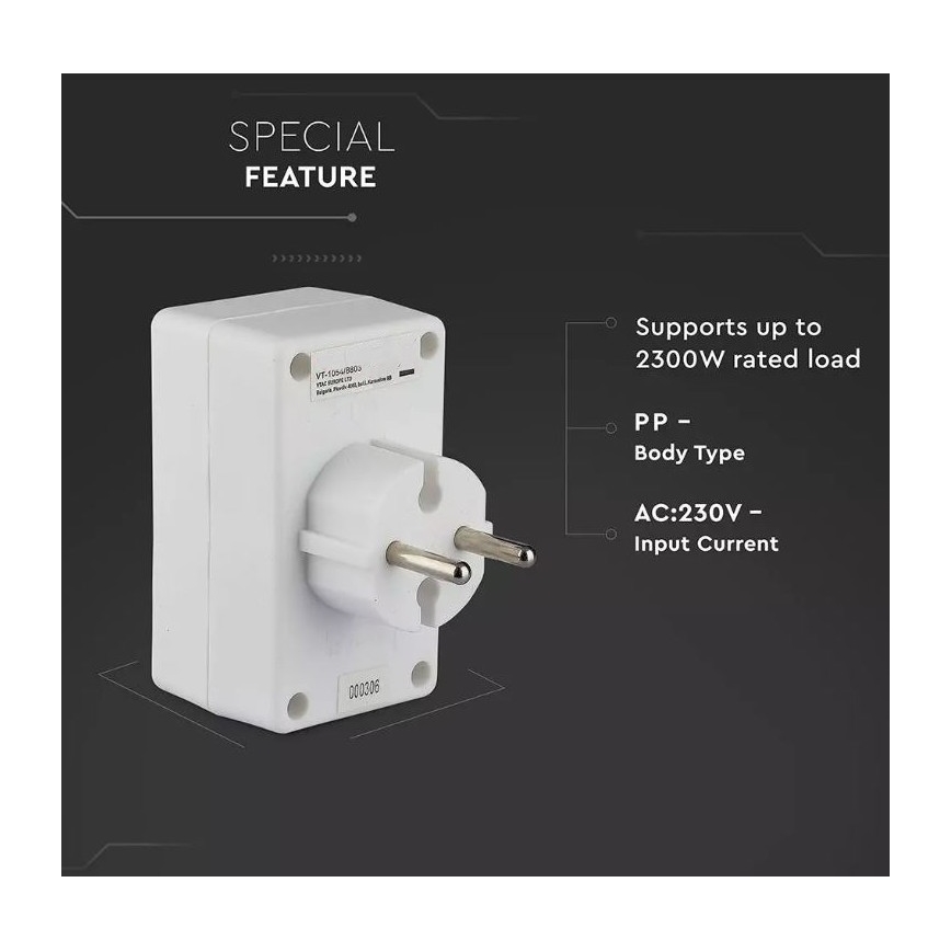 Мережевий розгалужувач 4x2,5A/230V