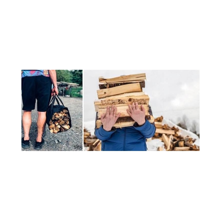 Мешок для дров для камина 100x45 см черный