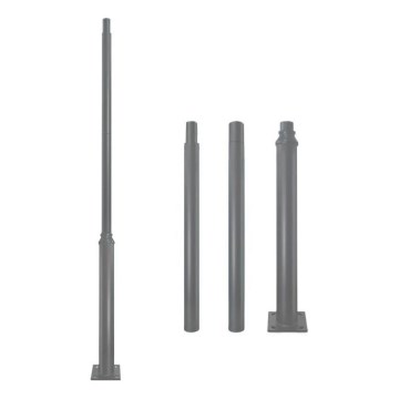 Металева опора для стовпа зовнішнього освітлення BASE, 3 м, сірий