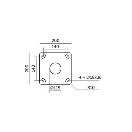 Металева опора для стовпа зовнішнього освітлення BASE, 3 м, сірий