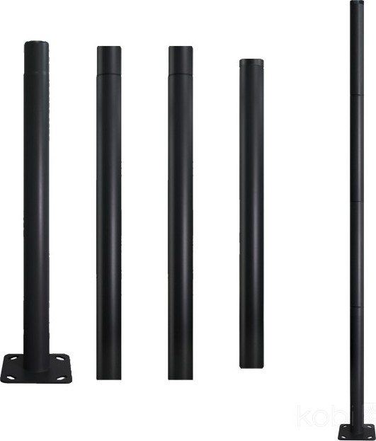 Металева опора для вуличного освітлення BASE, 4 м, діаметр 60 мм, чорна