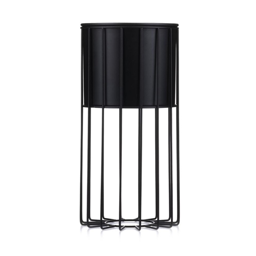 Металевий горщик для квітів LOFT 42x20 см чорний