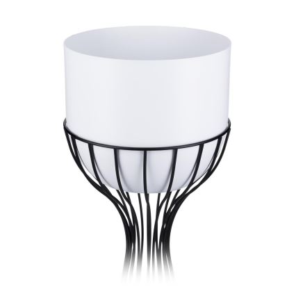 Металевий горщик для квітів LOFT 46x20 см чорний/білий