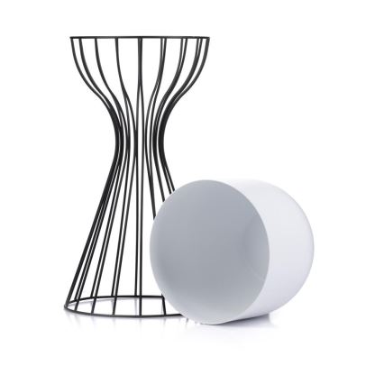 Металевий горщик для квітів LOFT 46x20 см чорний/білий