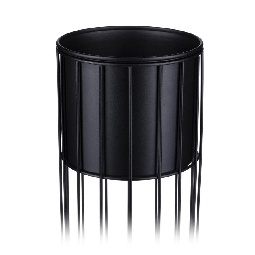 Металевий горщик для квітів LOFT 55x20 см чорний