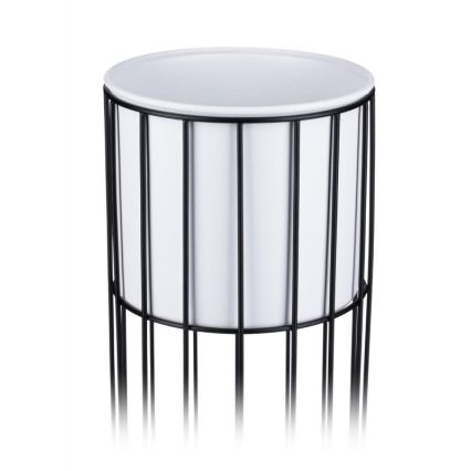 Металевий горщик для квітів LOFT 70x20 см чорний/білий