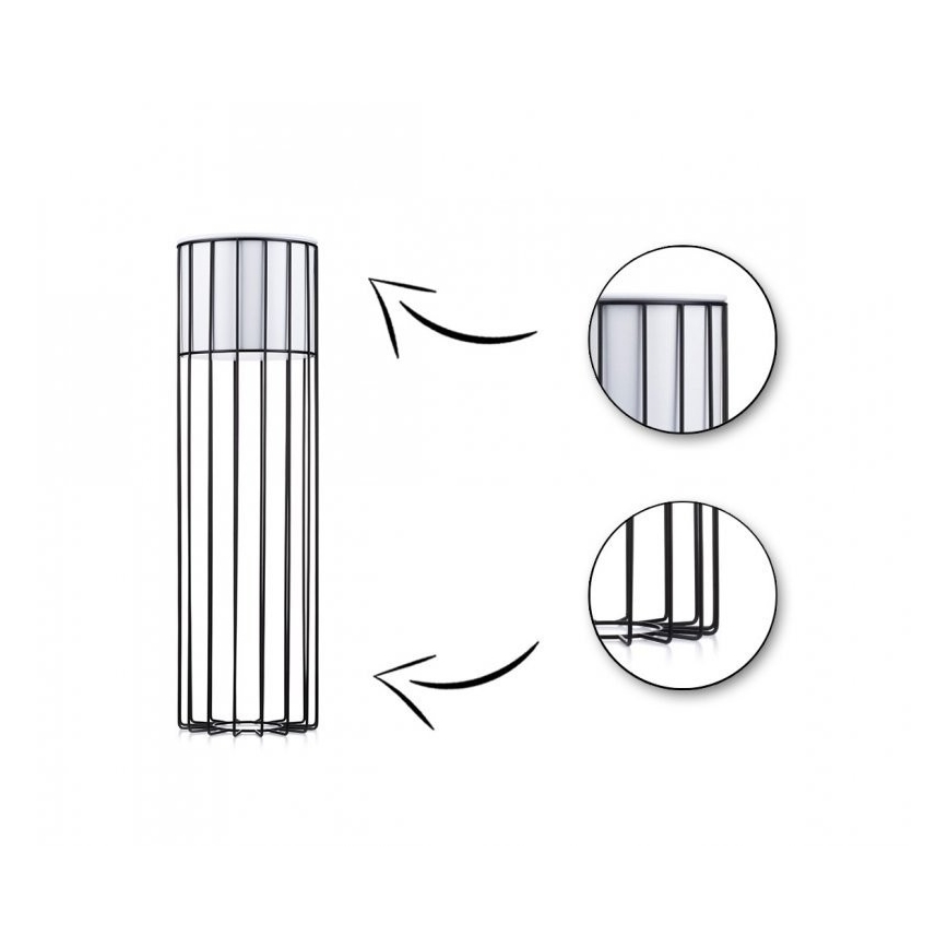 Металевий горщик для квітів LOFT 70x20 см чорний/білий