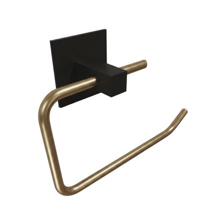 Металевий тримач для туалетного паперу 8x16 см чорний/золотий