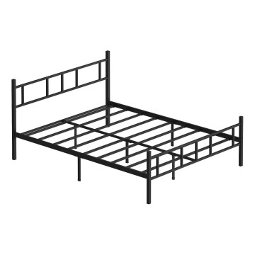 Металлическая двуспальная кровать PIRON 160x200 см, черная, максимальная нагрузка 200 кг
