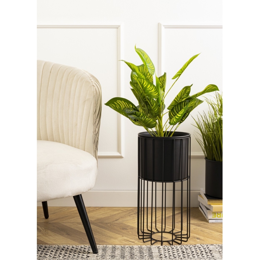 Металлический цветочный горшок LOFT 42x20 см черный